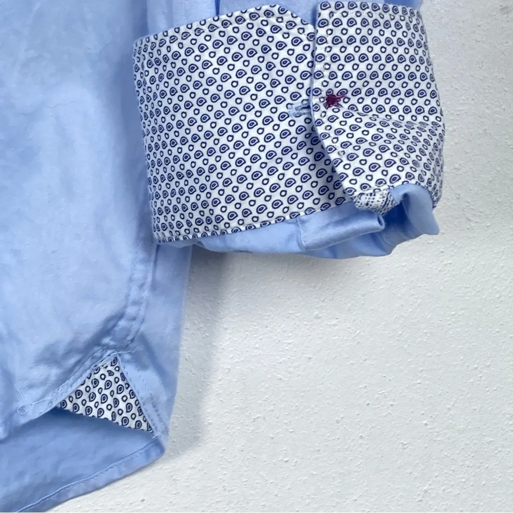 Ted Baker London Shirt Men’s Button Dow Blue  Cotton Long Sleeve Size 5 Office - Picture 6 of 16